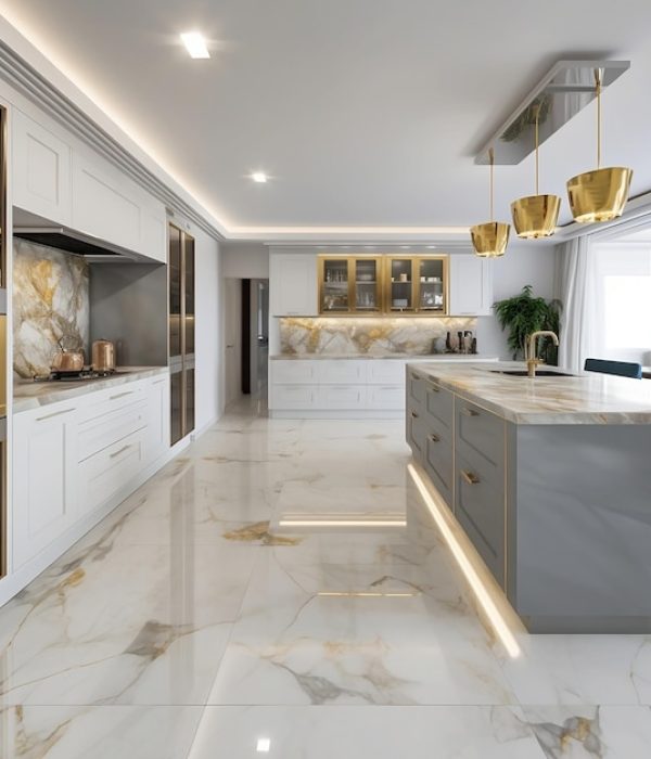 uma-cozinha-com-uma-ilha-grande-com-uma-ilha-cinza-claro-com-detalhes-em-dourado_799715-8